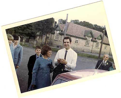 Sandra and Frank, just married.